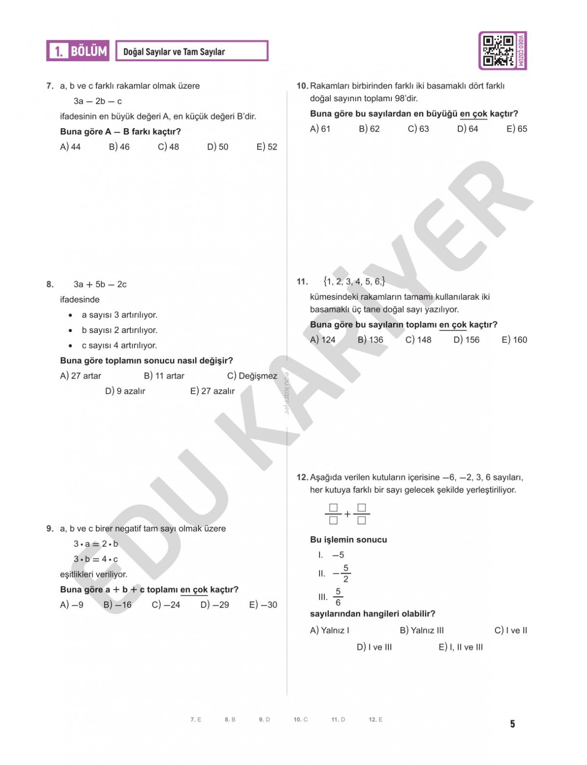 Edu Kariyer Mert Hoca 2026 KPSS Genel Yetenek Matematik Son Tekrar 555 Soru