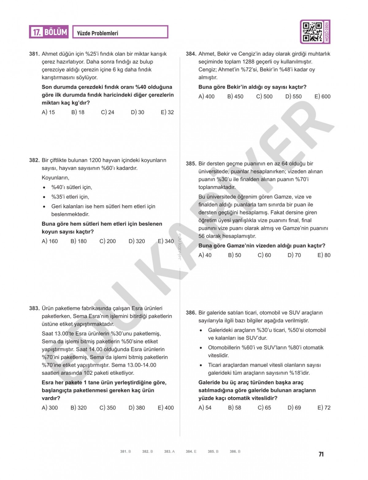 Edu Kariyer Mert Hoca 2026 KPSS Genel Yetenek Matematik Son Tekrar 555 Soru