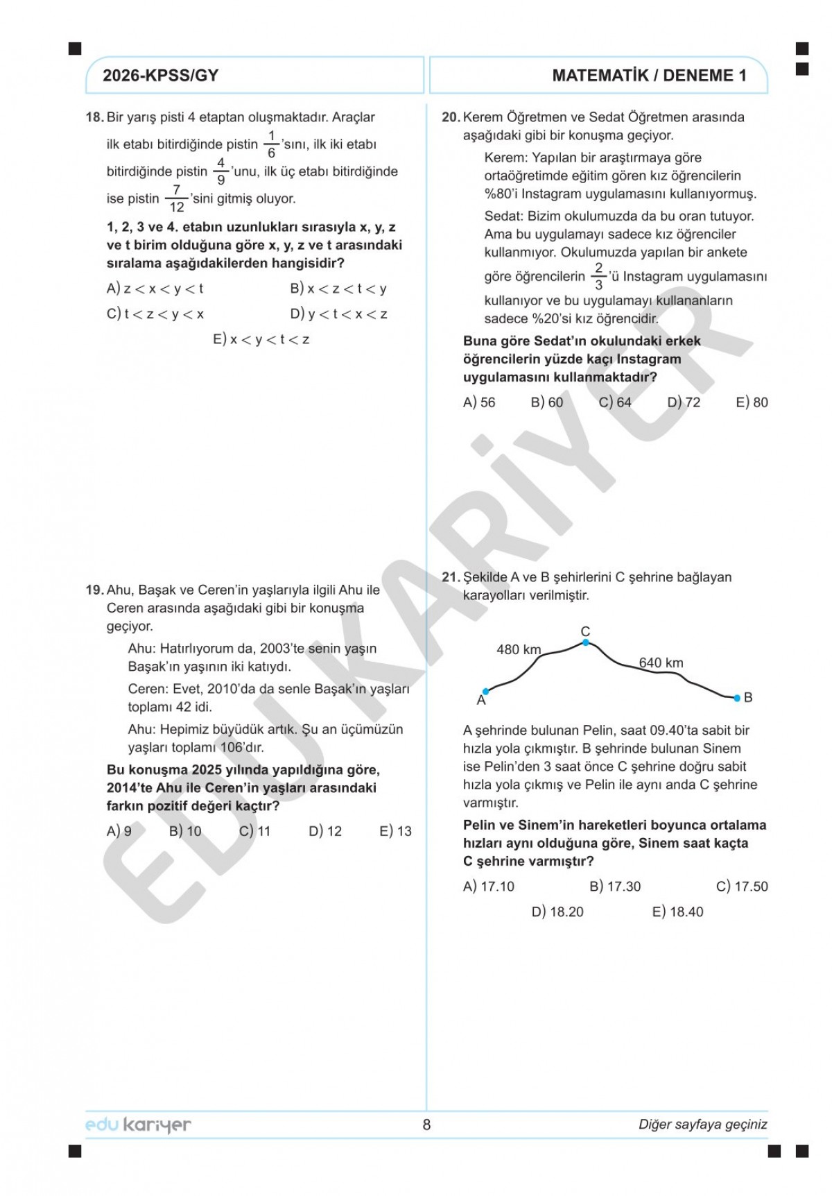 Edu Kariyer Mert Hoca 2026 KPSS Matematik 10'lu Branş Deneme Tamamı Çözümlü Edu Kariyer Mert Hoca 2026 KPSS Matematik 10'lu Branş Deneme Tamamı Çözümlü