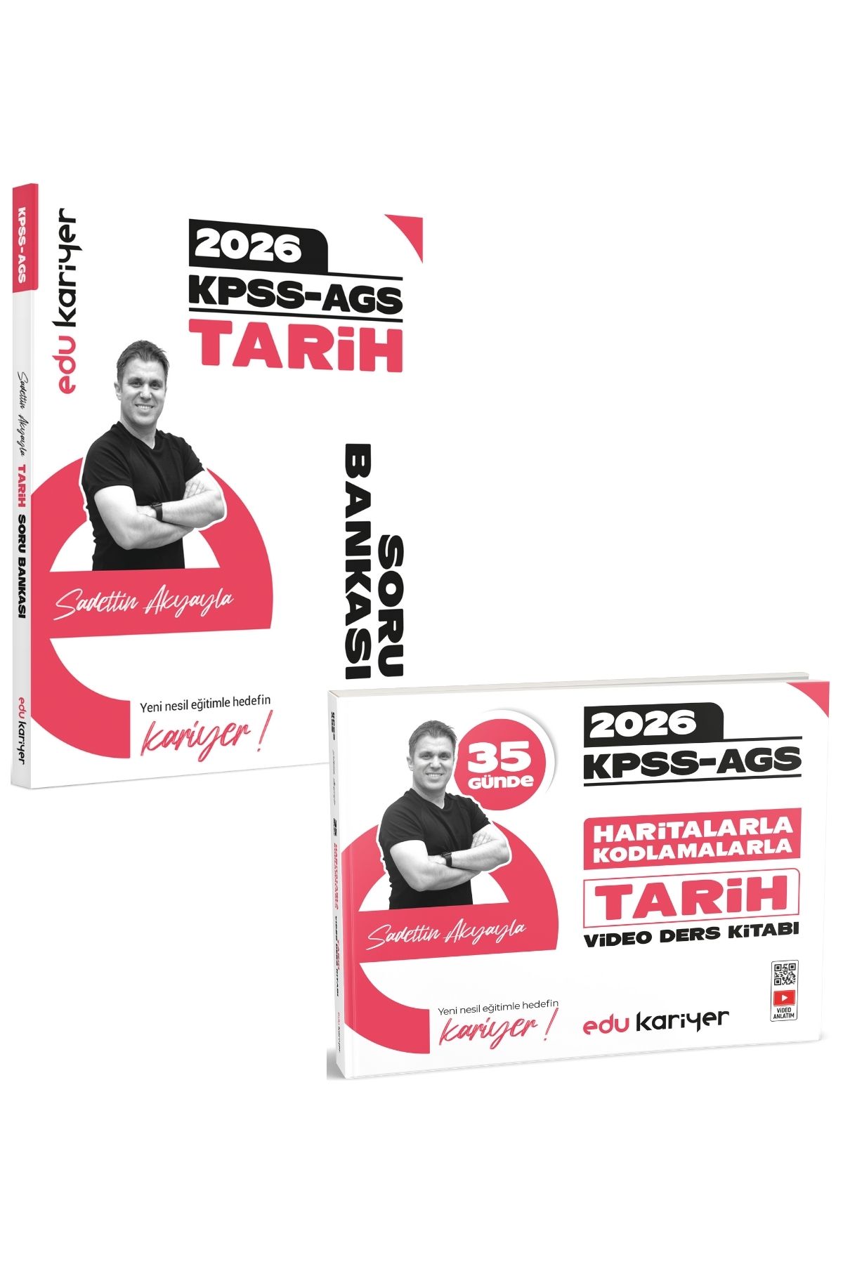 Edu Kariyer Sadettin Akyayla 2026 KPSS-AGS 35 Günde Haritalarla Kodlamalarla Tarih Video Ders Kitabı ve Video Çözümlü Soru Bankası Seti