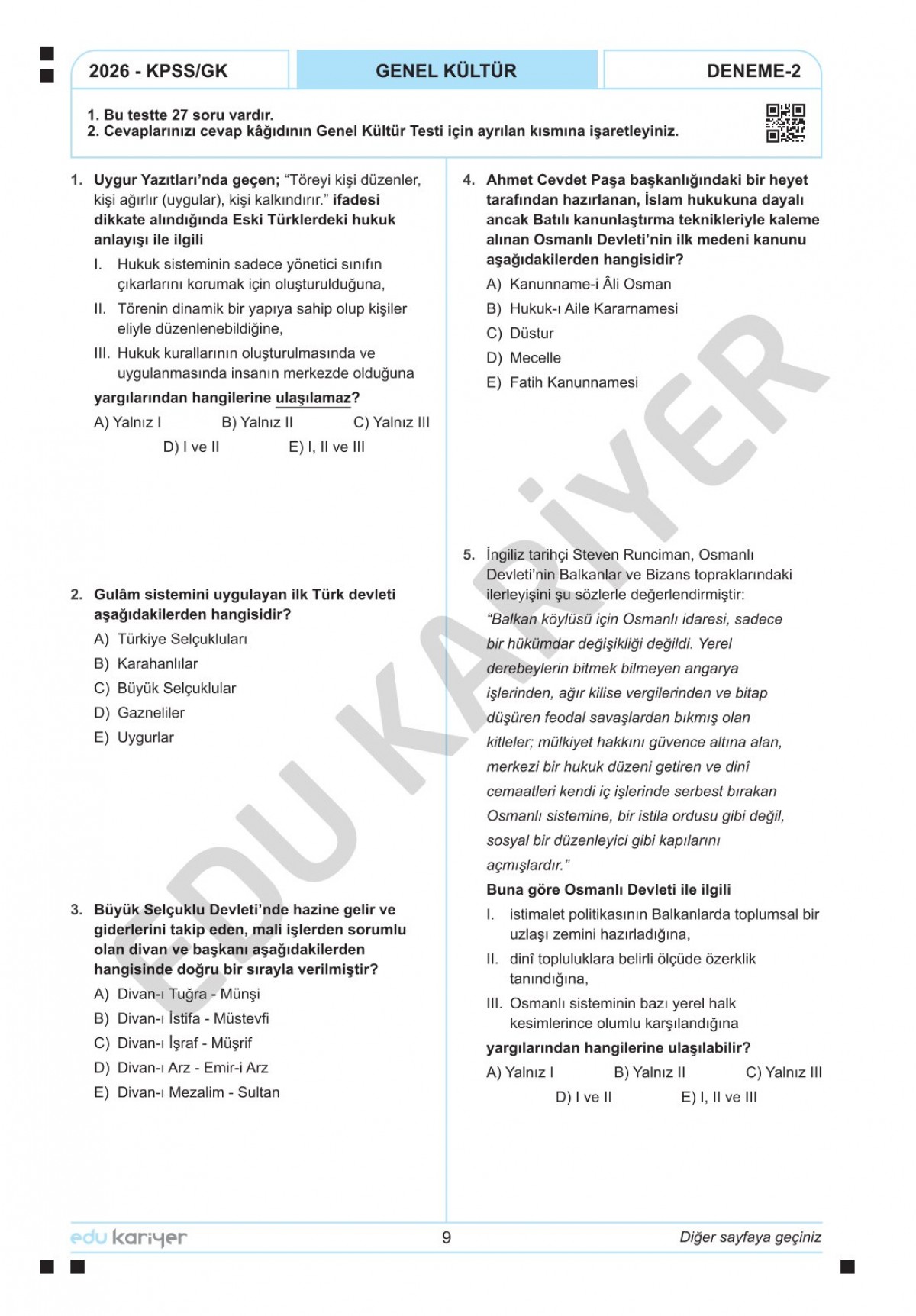Edu Kariyer Sadettin Hoca 2026 KPSS Tarih 20'li Branş Deneme Tamamı Çözümlü Edu Kariyer Sadettin Hoca 2026 KPSS Tarih 20'li Branş Deneme Tamamı Çözümlü