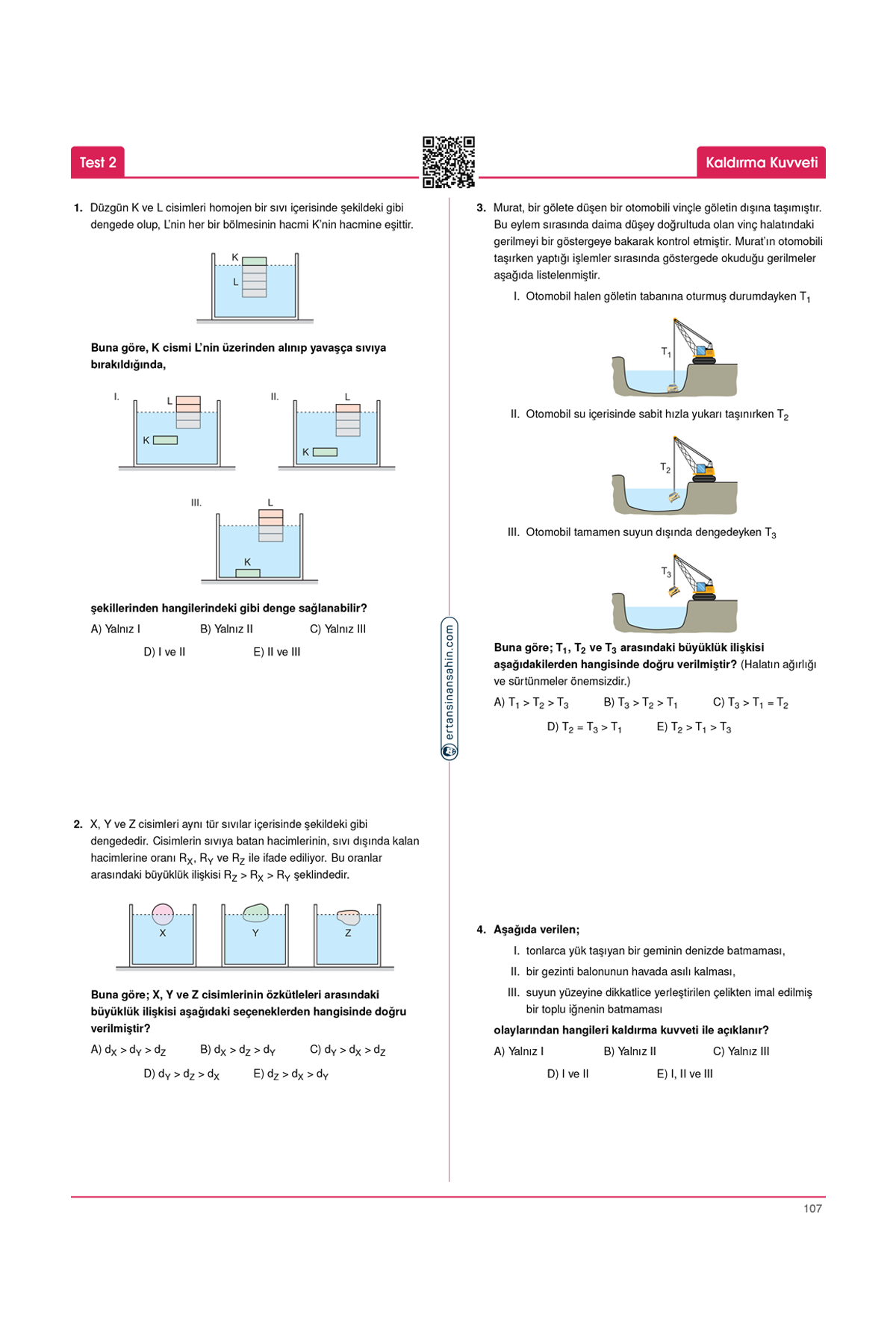 Ertan Sinan Şahin TYT Fizik Soru Bankası KR Akademi Yayınları Ertan Sinan Şahin TYT Fizik Soru Bankası KR Akademi Yayınları