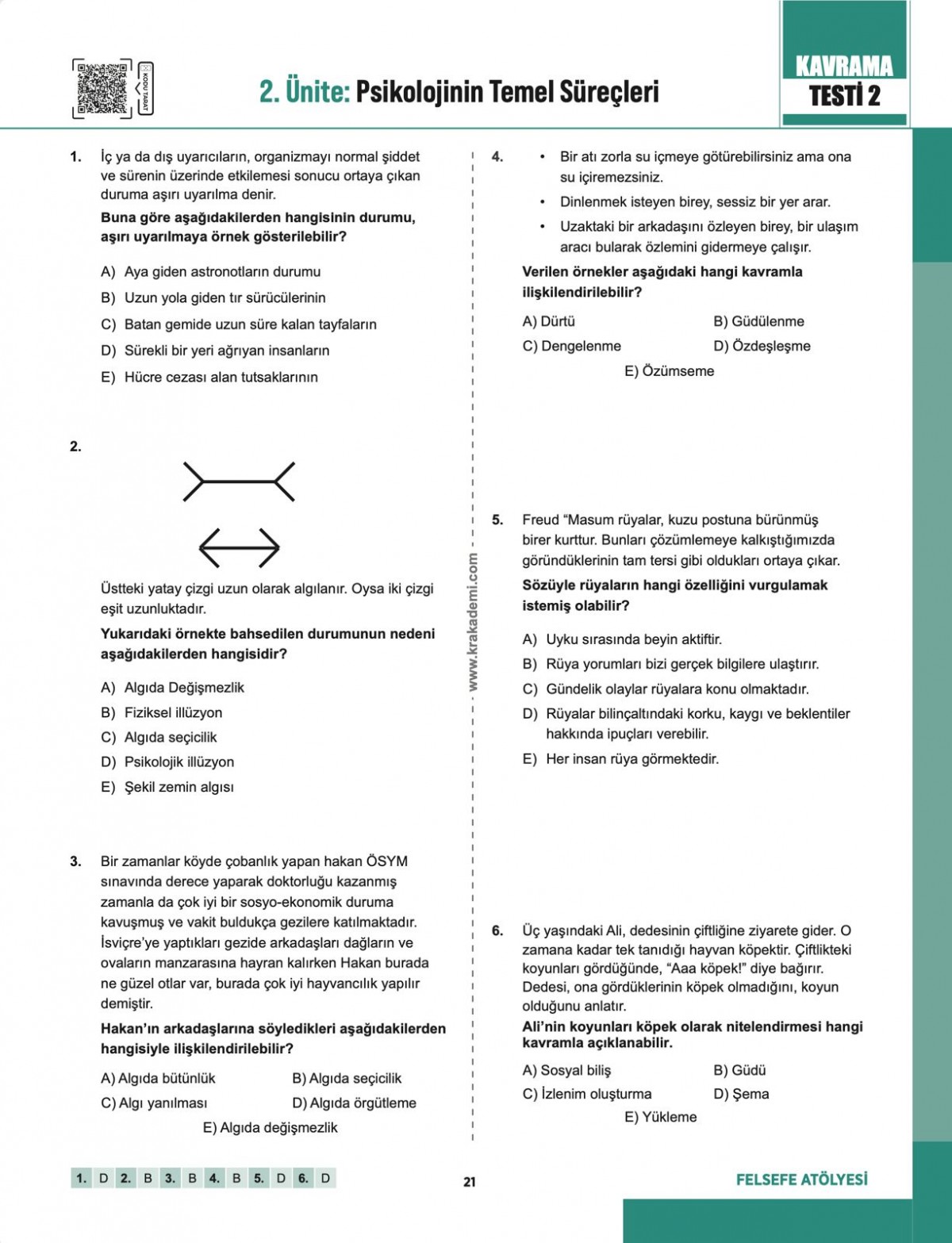 Felsefe Atölyesi AYT Felsefe Grubu Soru Bankası Felsefe Atölyesi AYT Felsefe Grubu Soru Bankası