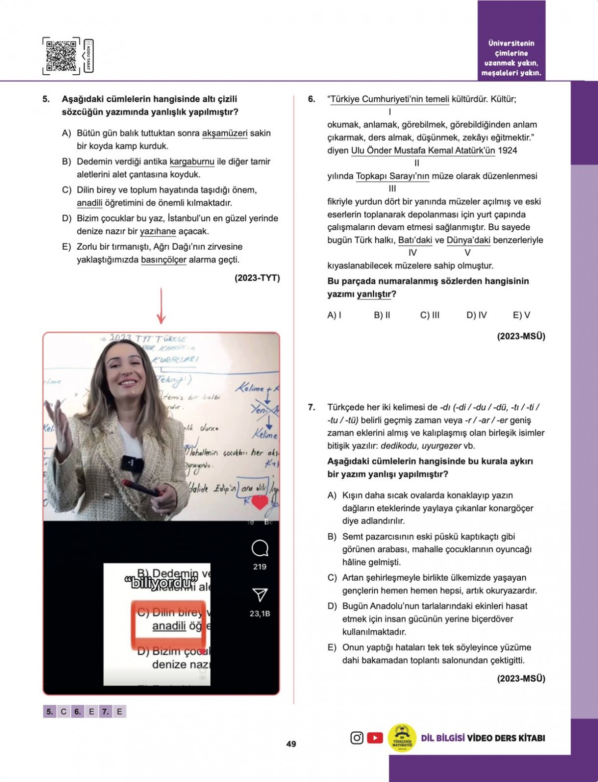 Gamze Hoca Türkçenin Matematiği Tüm Sınavlar İçin 21 Günde Dil Bilgisi Video Ders Kitabı