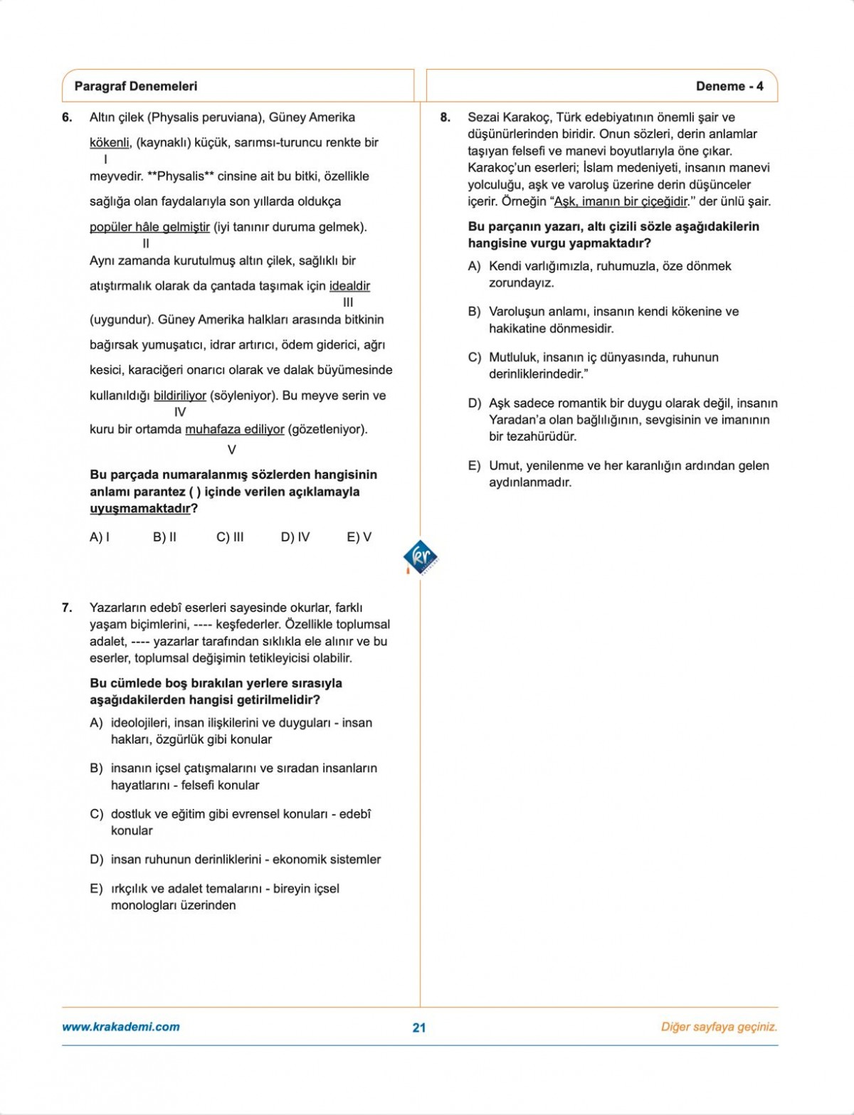 Gamze Hoca Türkçenin Matematiği Tüm Sınavlar İçin Paragraf 10 Deneme Gamze Hoca Türkçenin Matematiği Tüm Sınavlar İçin Paragraf 10 Deneme