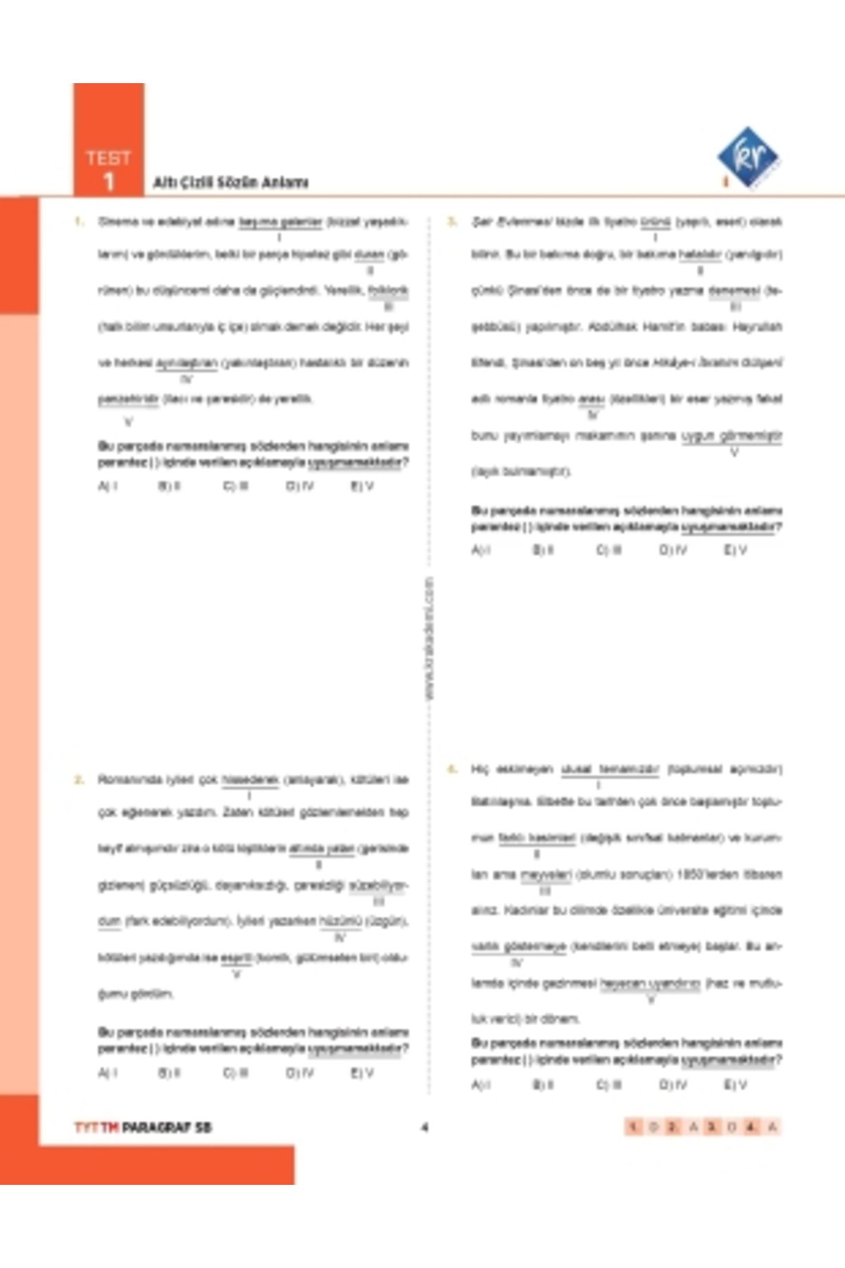 Gamze Hoca Türkçenin Matematiği Tüm Sınavlar İçin Paragraf Soru Bankası