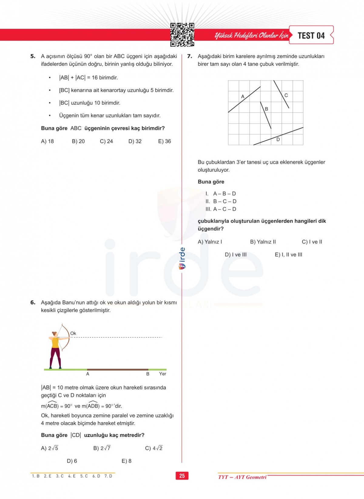 İrde Yayınları TYT - AYT Geometri Soru Bankası