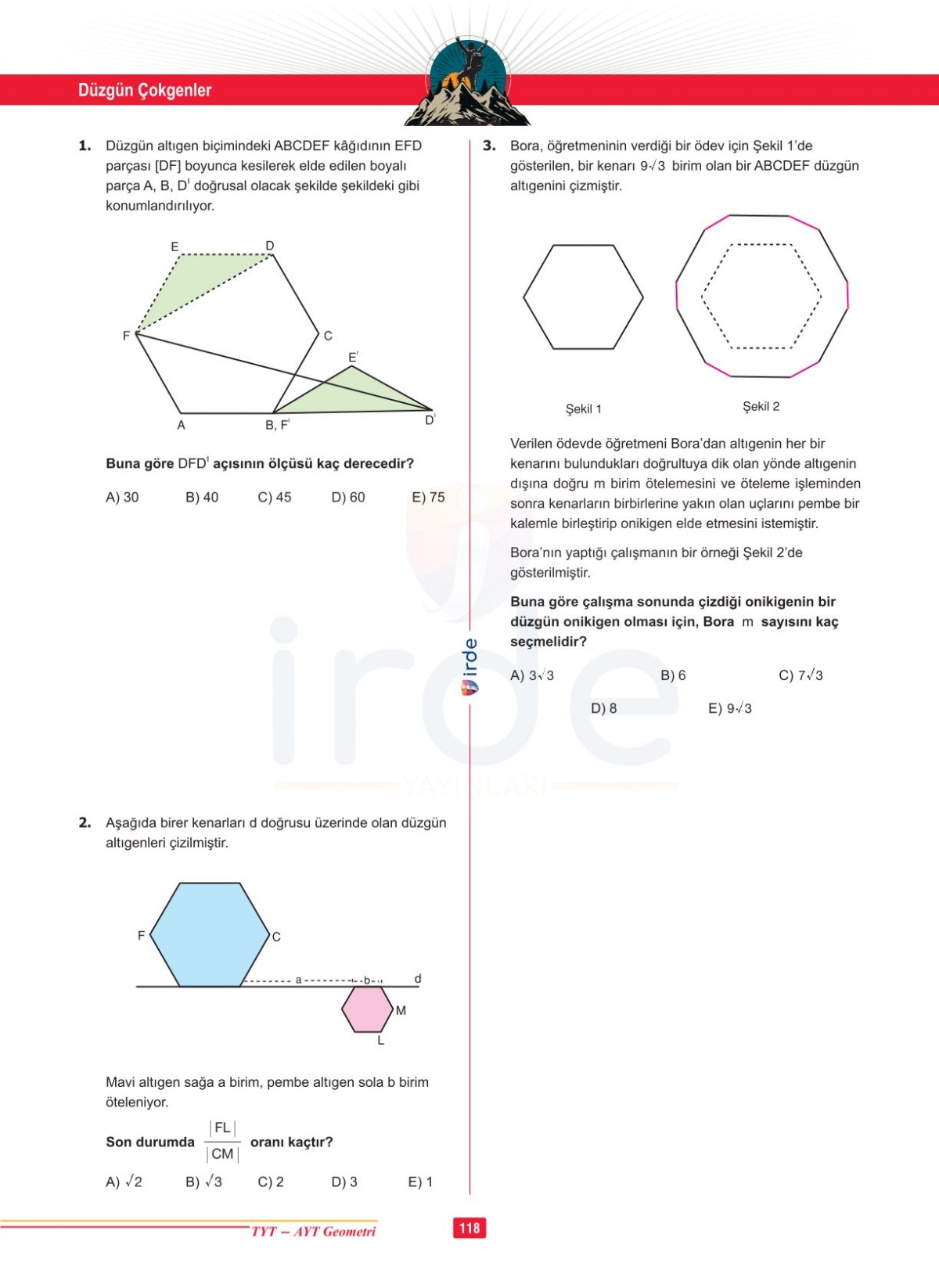 İrde Yayınları TYT - AYT Geometri Soru Bankası İrde Yayınları TYT - AYT Geometri Soru Bankası
