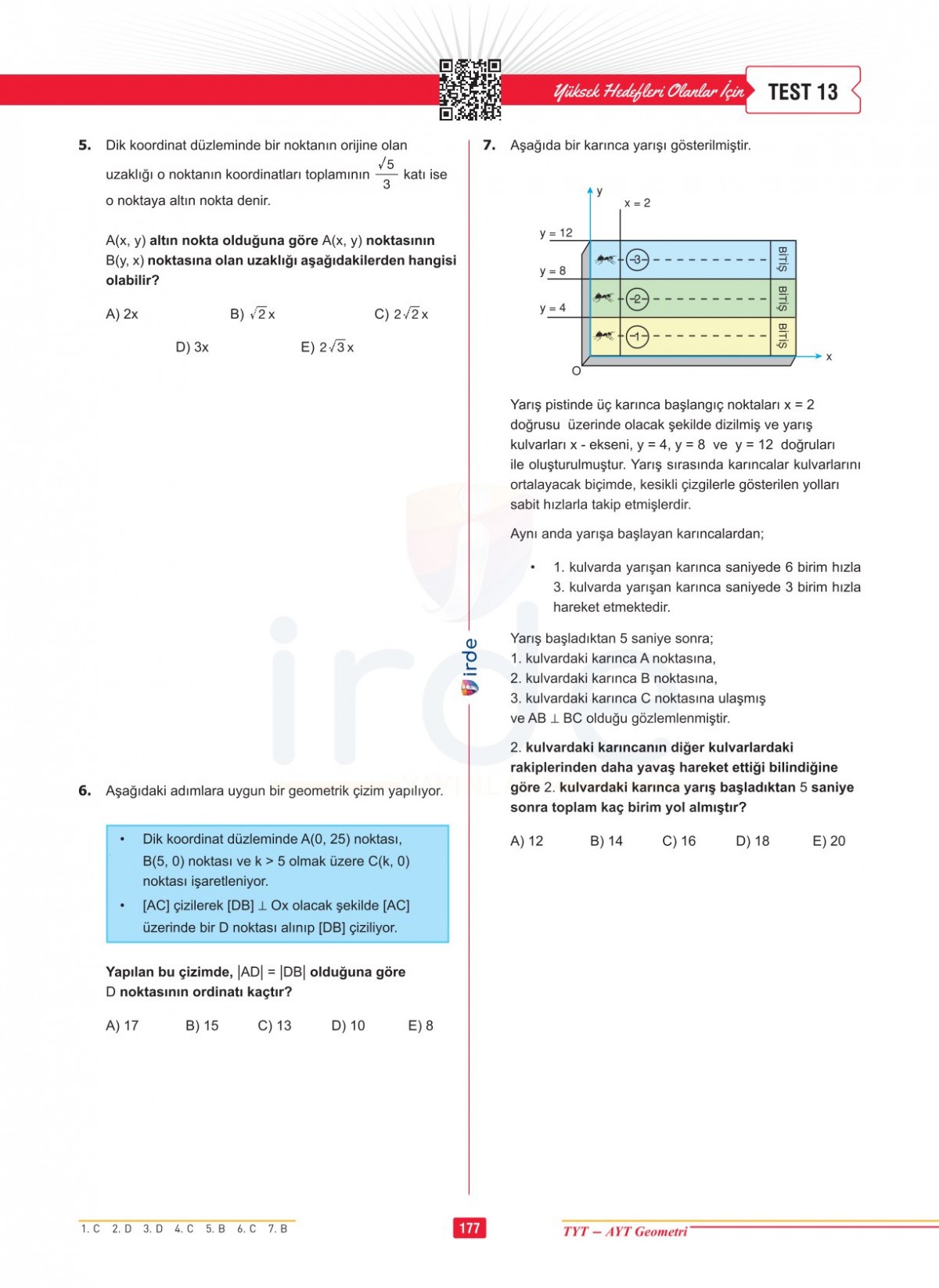 İrde Yayınları TYT - AYT Geometri Soru Bankası İrde Yayınları TYT - AYT Geometri Soru Bankası