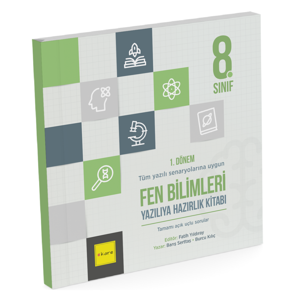 Kare Yayınları 8. Sınıf LGS 1. Dönem Fen Bilimleri Yazılıya Hazırlık Kitabı