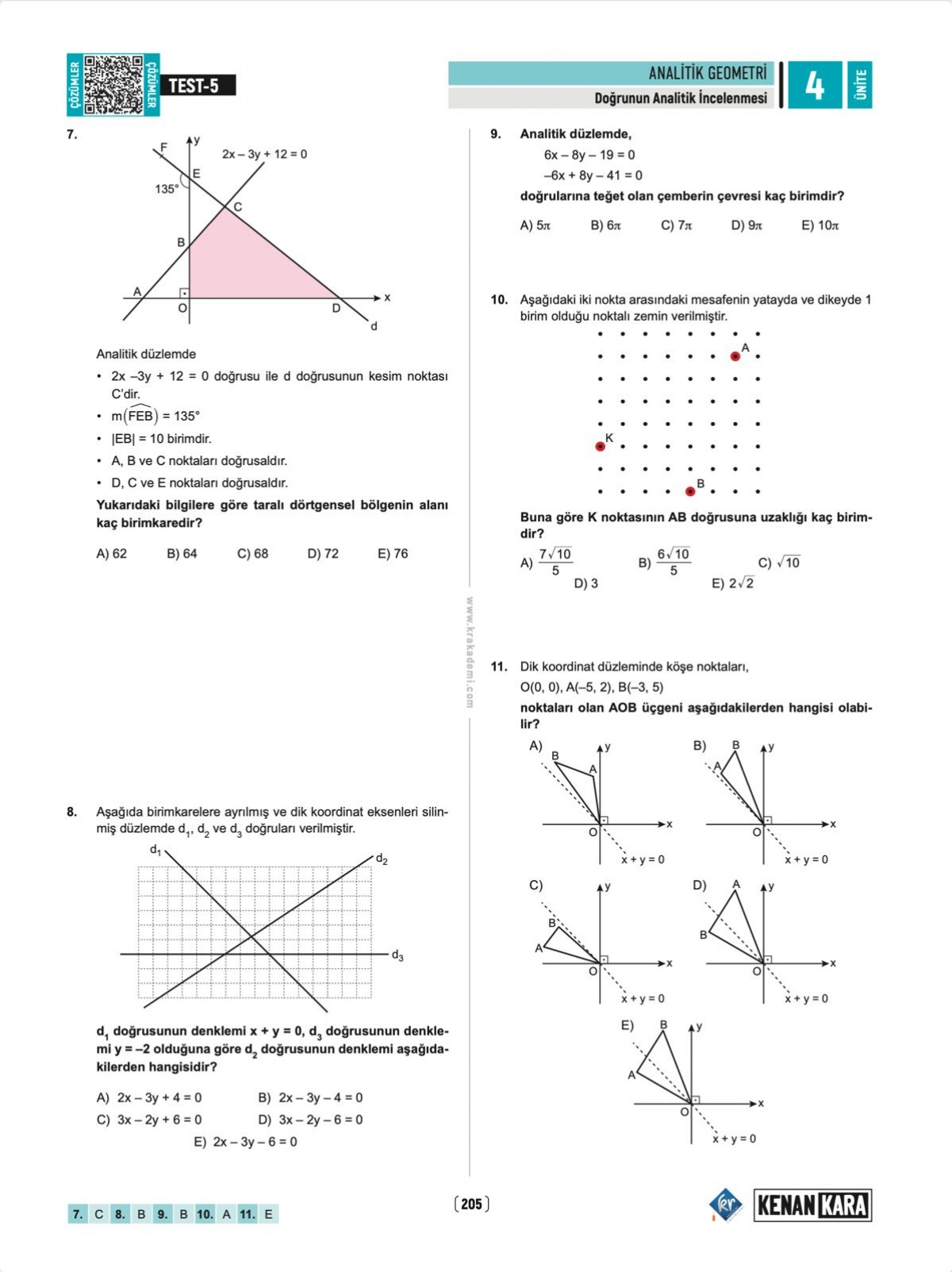 Kenan Kara İle TYT-AYT Geometri Soru Bankası KR Akademi Yayınları
