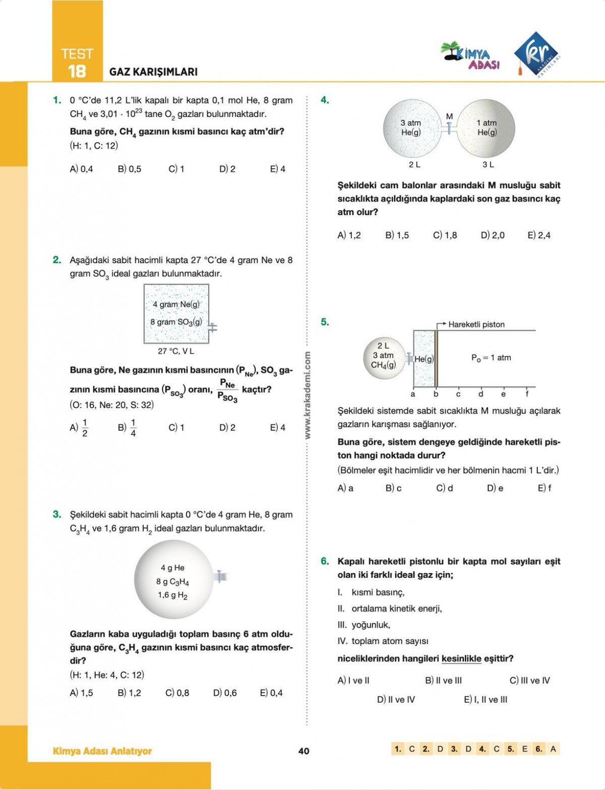 Kimya Adası AYT Kimya Soru Bankası Kimya Adası AYT Kimya Soru Bankası