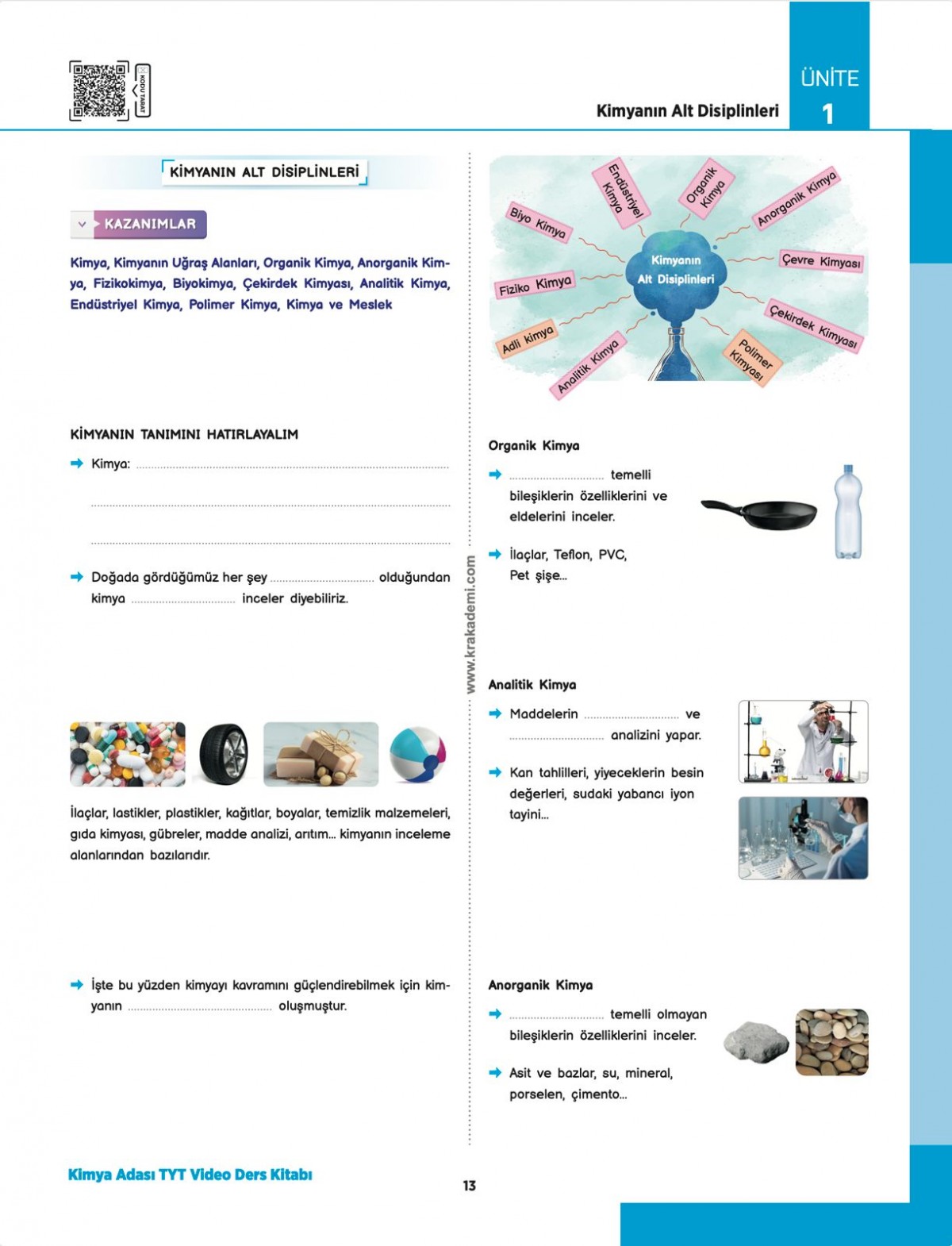 Kimya Adası TYT Kimya Video Ders Kitabı KR Akademi Yayınları Kimya Adası TYT Kimya Video Ders Kitabı KR Akademi Yayınları