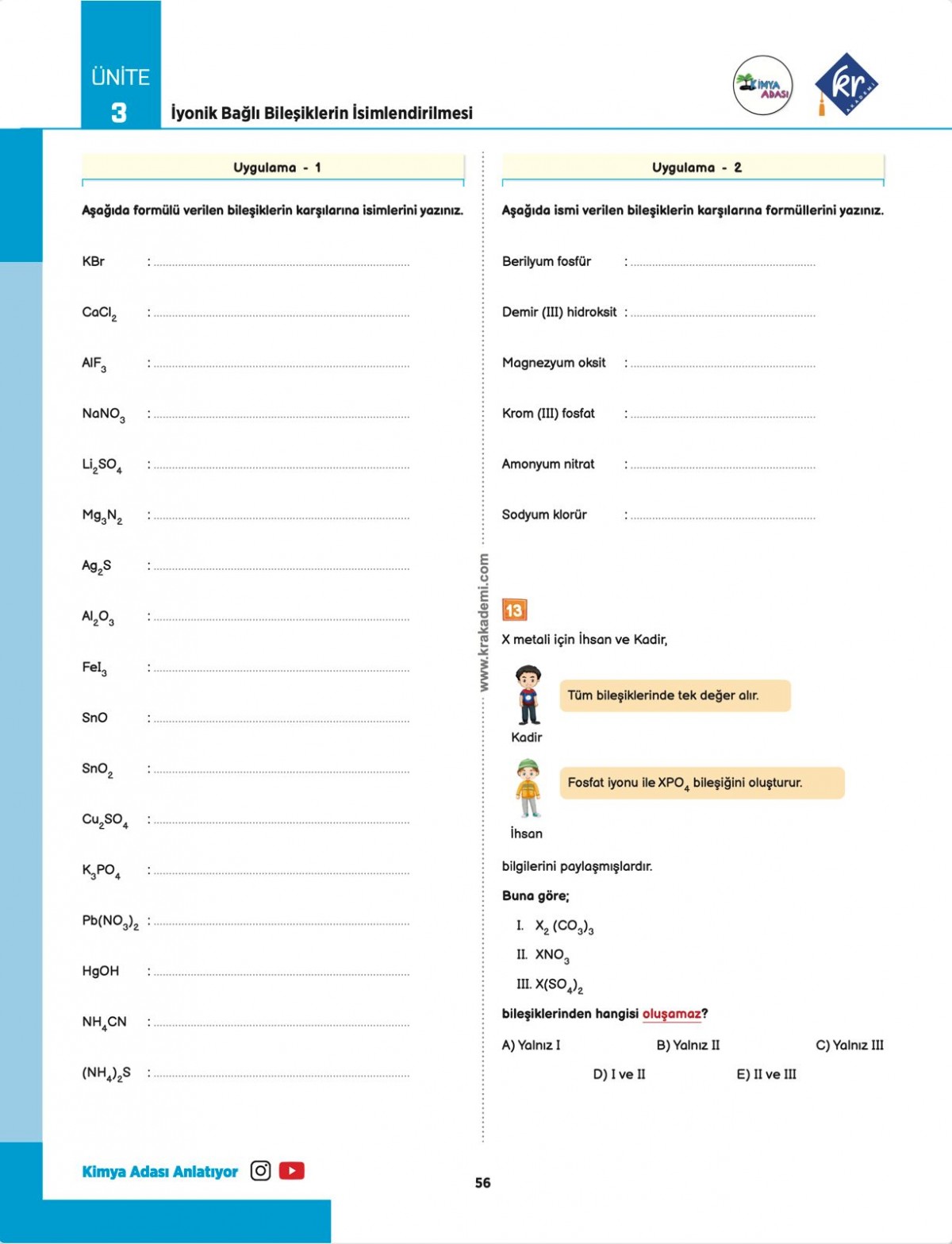 Kimya Adası TYT Kimya Video Ders Kitabı KR Akademi Yayınları Kimya Adası TYT Kimya Video Ders Kitabı KR Akademi Yayınları