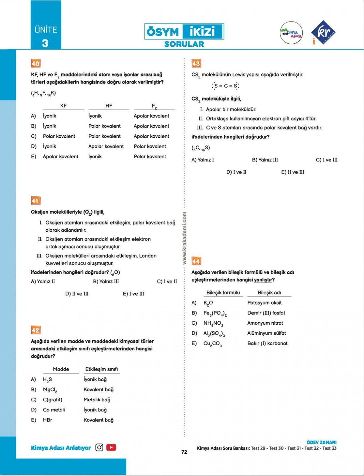 Kimya Adası TYT Kimya Video Ders Kitabı KR Akademi Yayınları Kimya Adası TYT Kimya Video Ders Kitabı KR Akademi Yayınları
