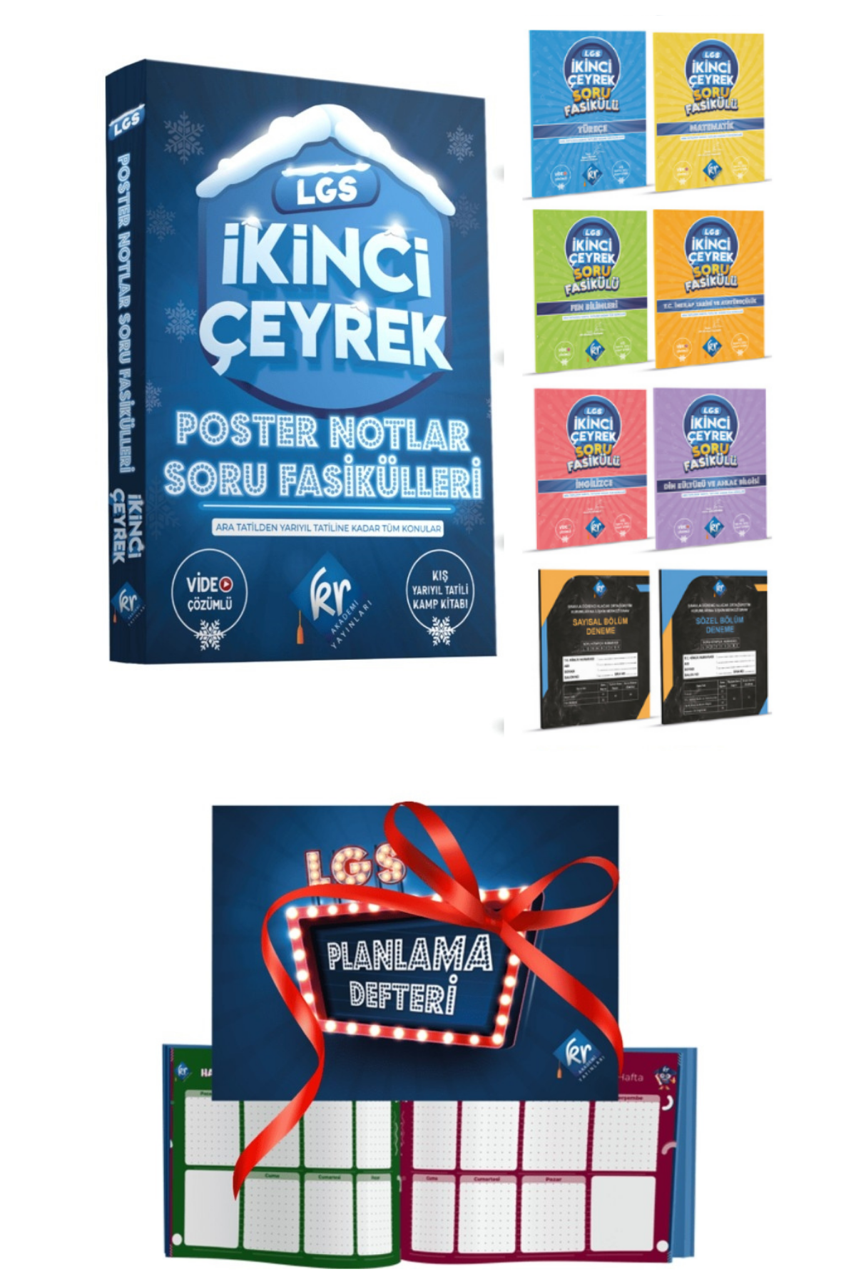 KR Akademi LGS Poster Notlar Soru Fasikülleri Ikinci Çeyrek + LGS Planlama Defteri Set