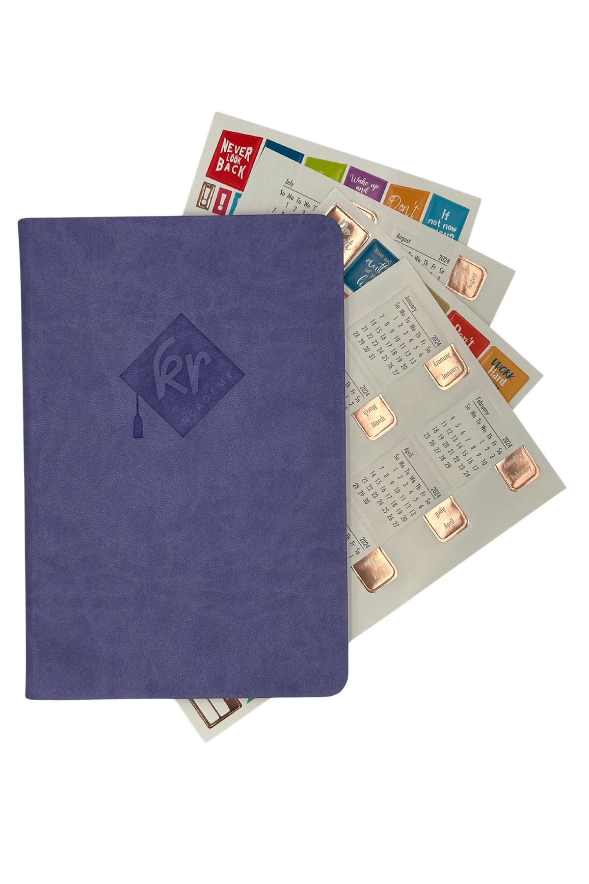 Kr Akademi İngilizce Süresiz Planlayıcı Ajanda - Lila (Mini Not Defteri + Sticker Hediyeli)