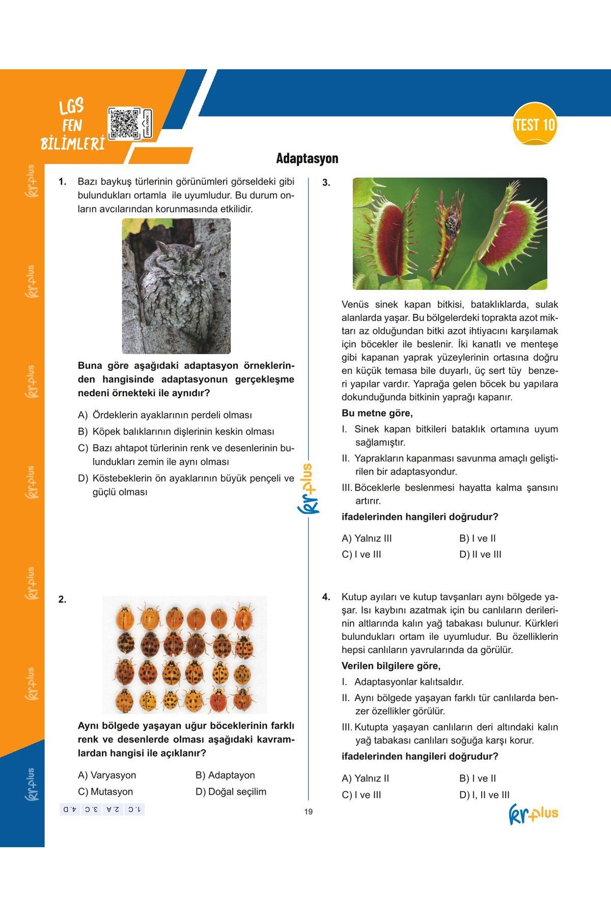 KR Plus LGS Relaks Fen Bilimleri Soru Fasikülü