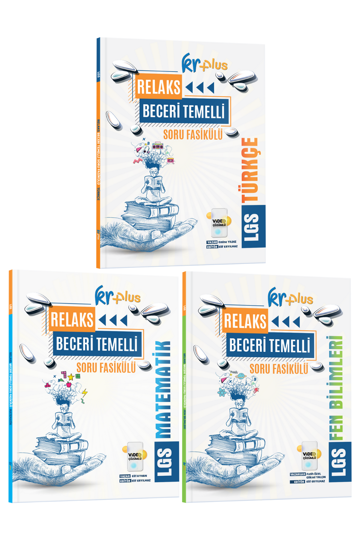 KR Plus LGS Relaks Türkçe - Matematik - Fen Bilimleri Soru Fasikülü 3'lü Set