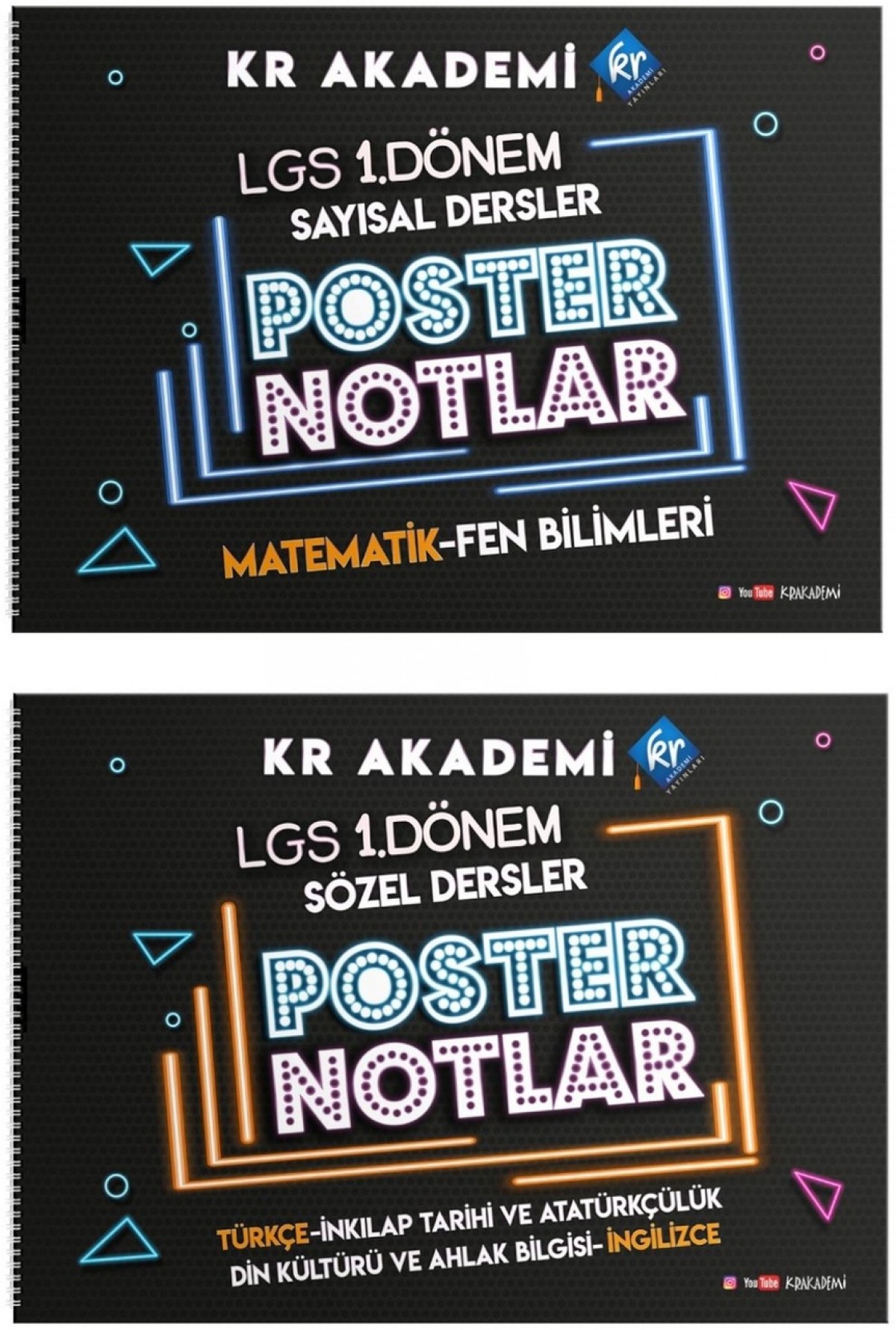 Lgs 1. Dönem Sayısal - Sözel Poster Notlar Seti Kr Akademi Yayınları