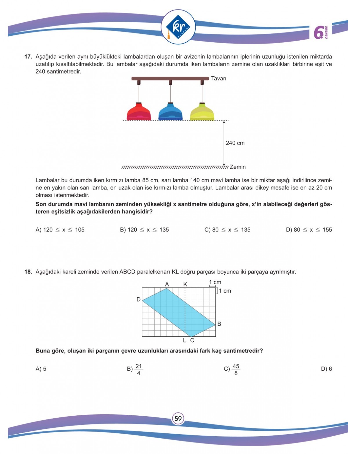 LGS Matematik 12'li Deneme Gerçeğine En Yakın LGS Provası KR Akademi Yayınları
