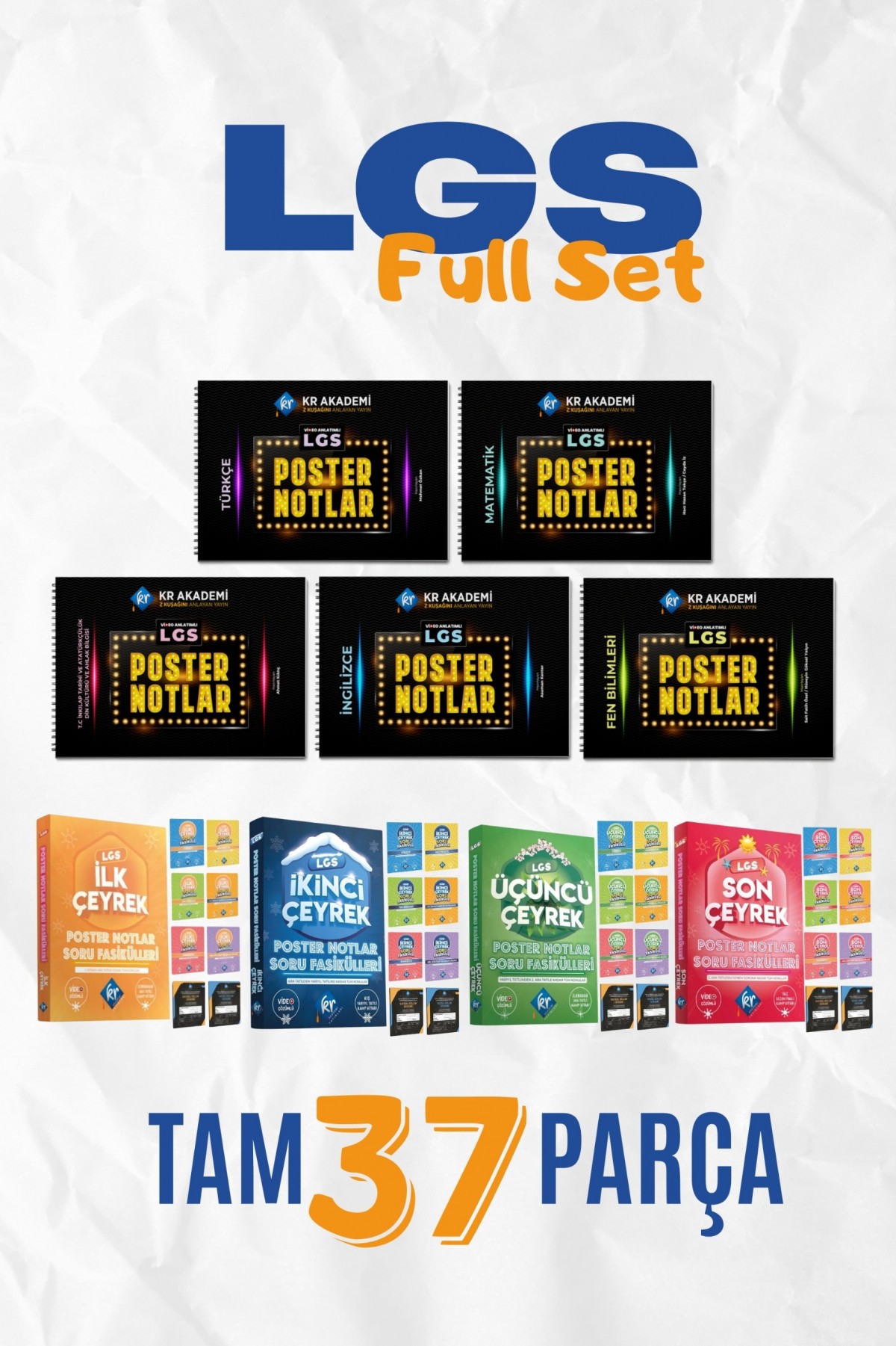 LGS Tam Set Konu Anlatımlı Poster Notlar ve Çeyrekler Halinde Soru Fasikülleri Video Destekli KR Akademi Yayınları LGS Tam Set Konu Anlatımlı Poster Notlar ve Çeyrekler Halinde Soru Fasikülleri Video Destekli KR Akademi Yayınları