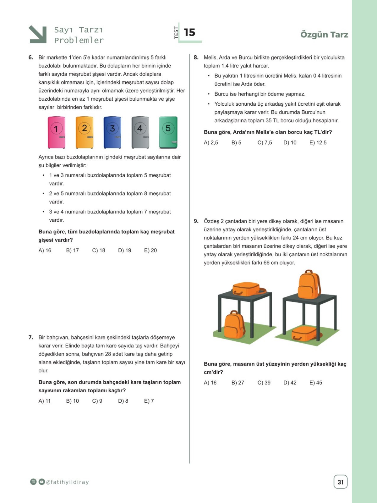 Matematik Karavanı TYT Matematik Tarz Problemler  KR Akademi Yayınları