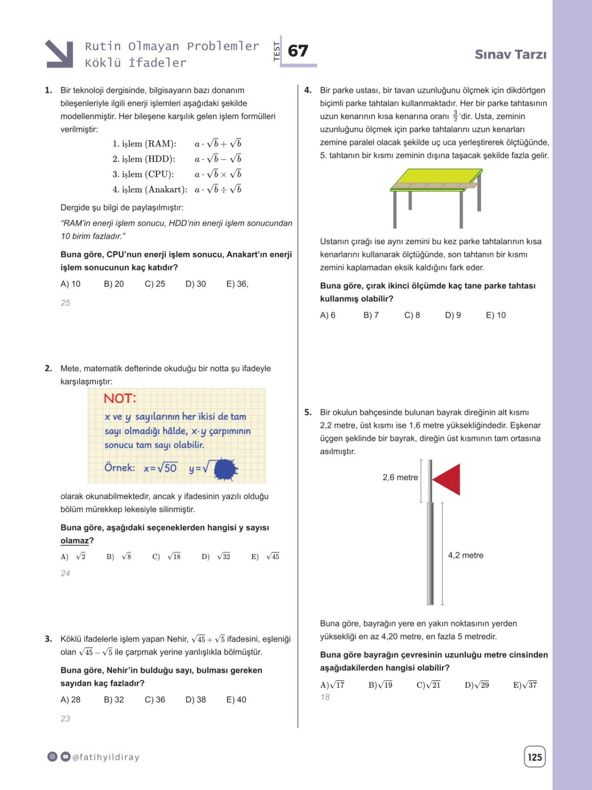Matematik Karavanı TYT Matematik Tarz Problemler  KR Akademi Yayınları