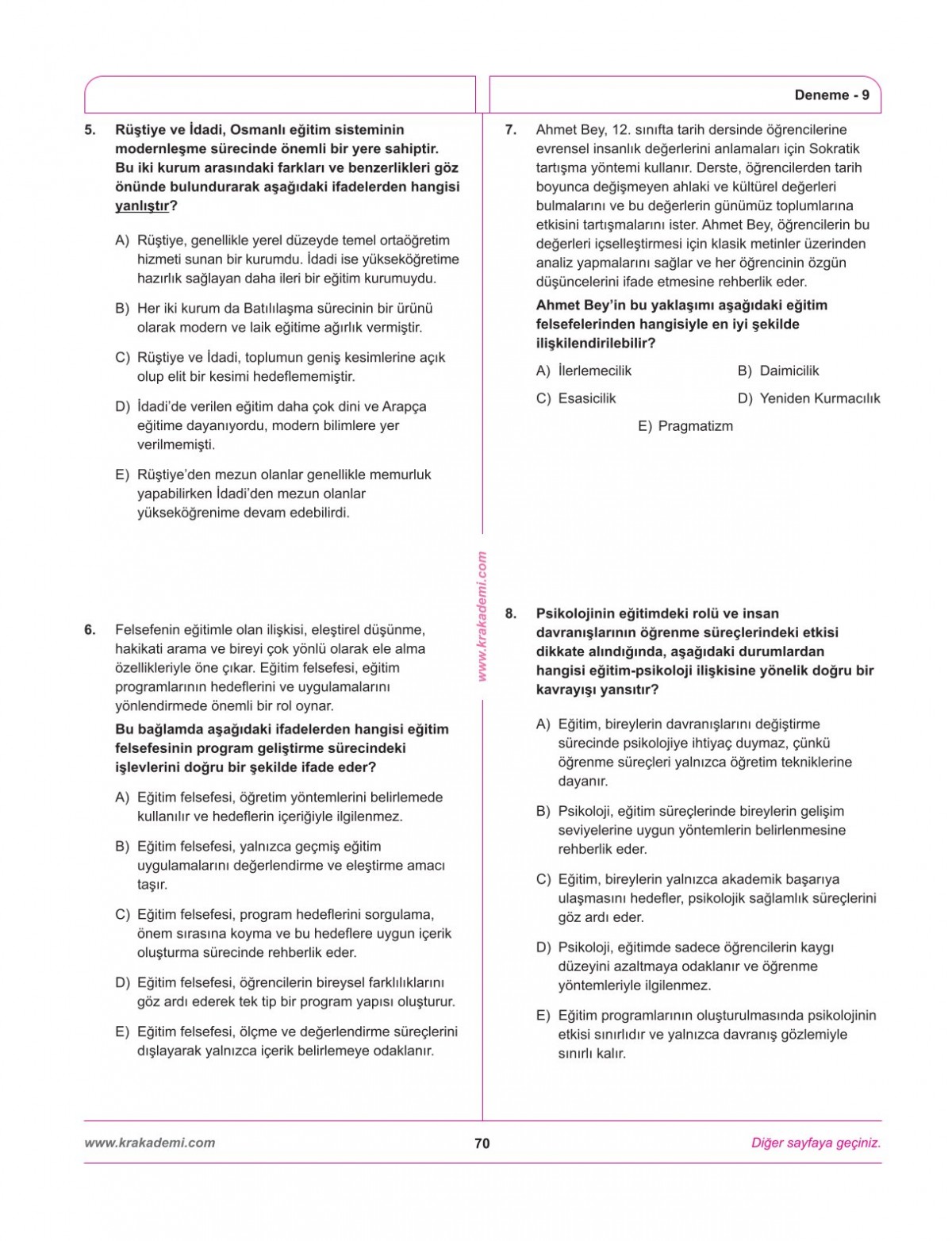 MEB AGS Eğitimin Temelleri ve Türk Milli Eğitim Sistemi Mevzuat 12 Deneme KR Akademi Yayınları MEB AGS Eğitimin Temelleri ve Türk Milli Eğitim Sistemi Mevzuat 12 Deneme KR Akademi Yayınları