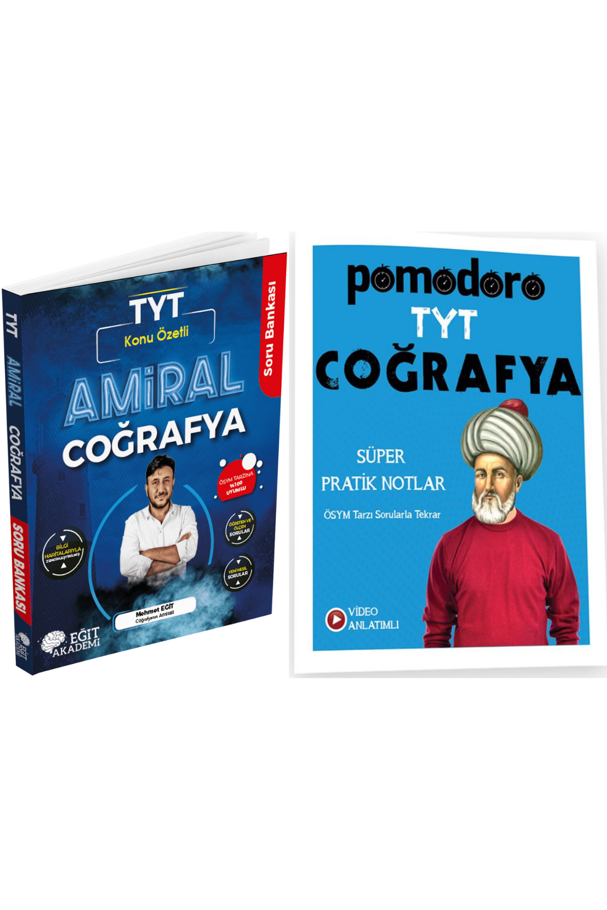 Mehmet Eğit Amiral Coğrafya TYT Konu Özetli Soru Bankası & Pomodoro TYT Coğrafya Pratik Notlar Seti