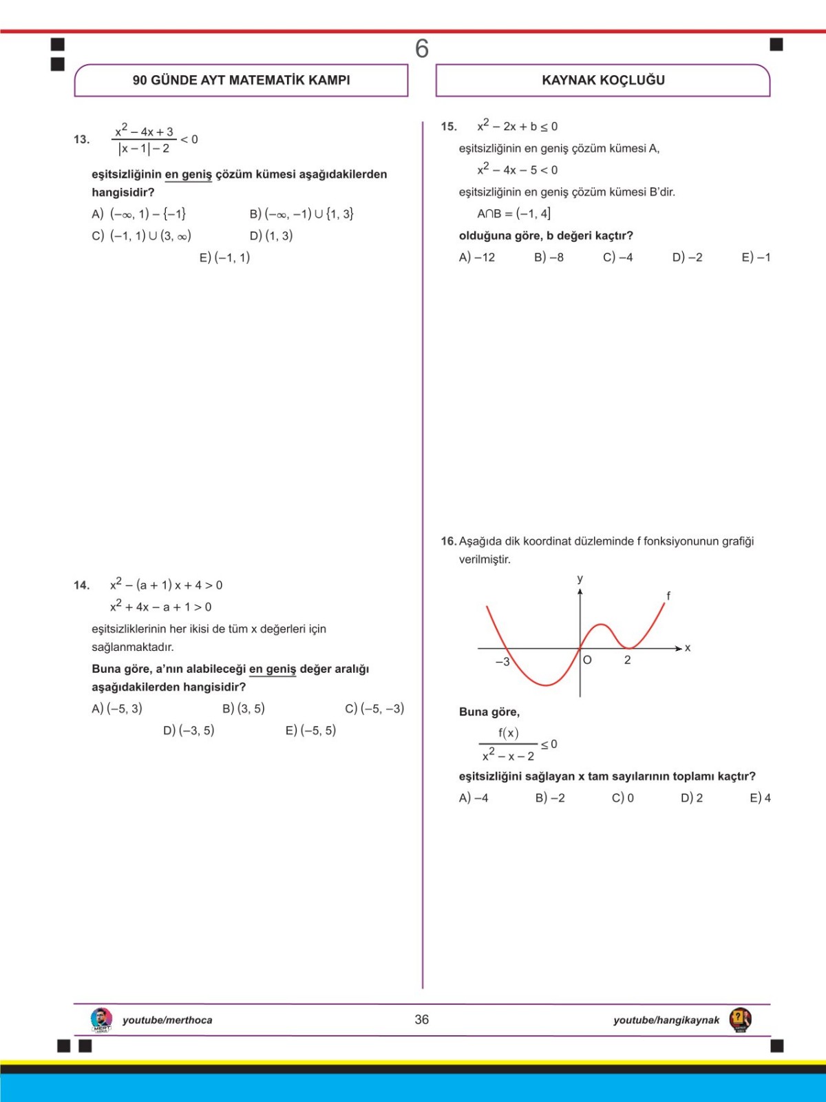 Mert Hoca 90 Günde AYT Matematik Check-Up Deneme