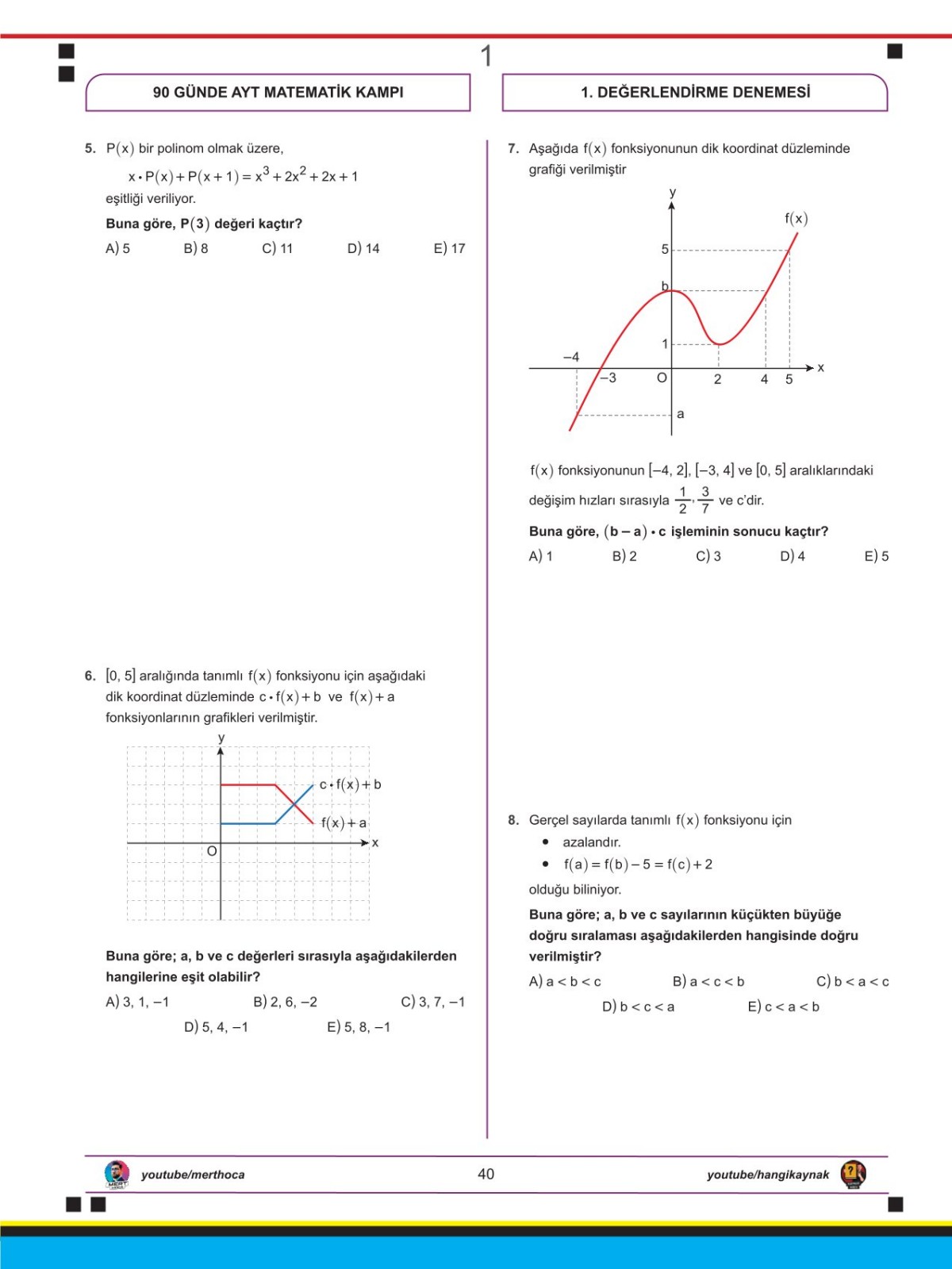 Mert Hoca 90 Günde AYT Matematik Check-Up Deneme