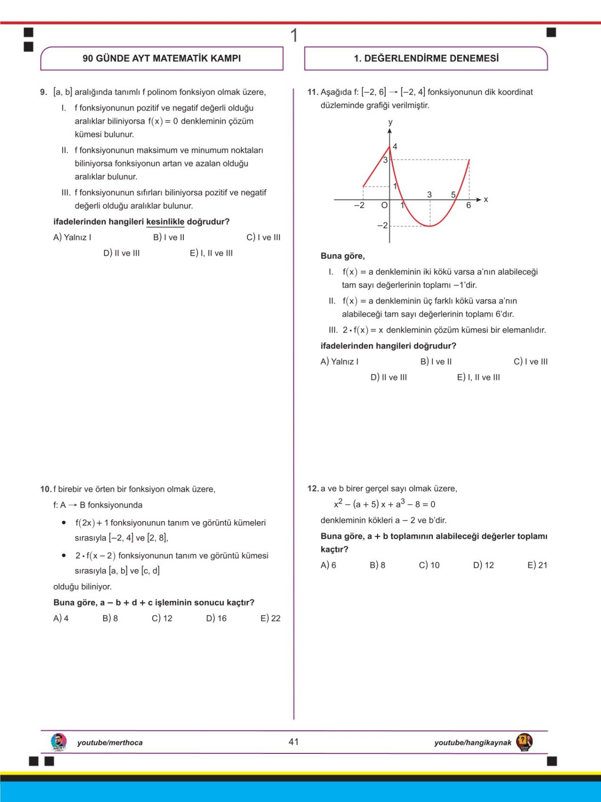 Mert Hoca 90 Günde AYT Matematik Check-Up Deneme