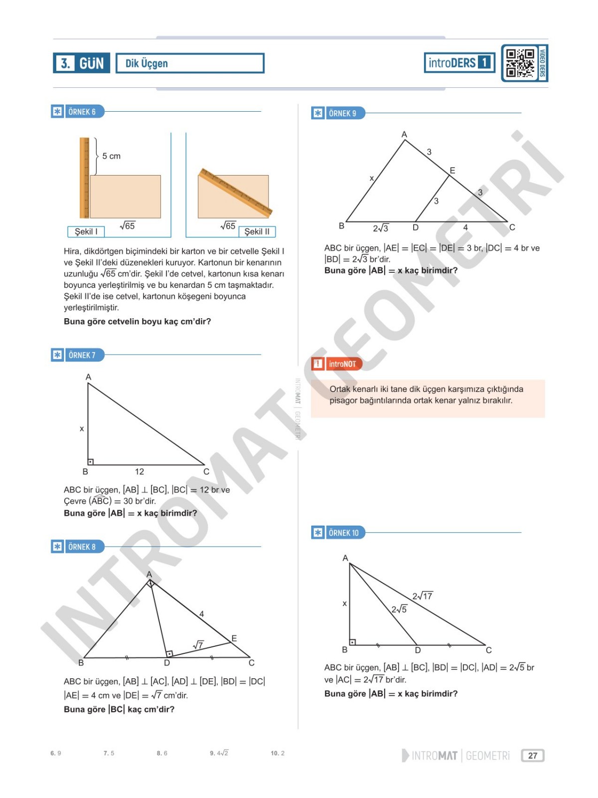 Mert Hoca Yayınları Kenan Kara 15 Günde İntroMat Geometri Video Ders Kitabı