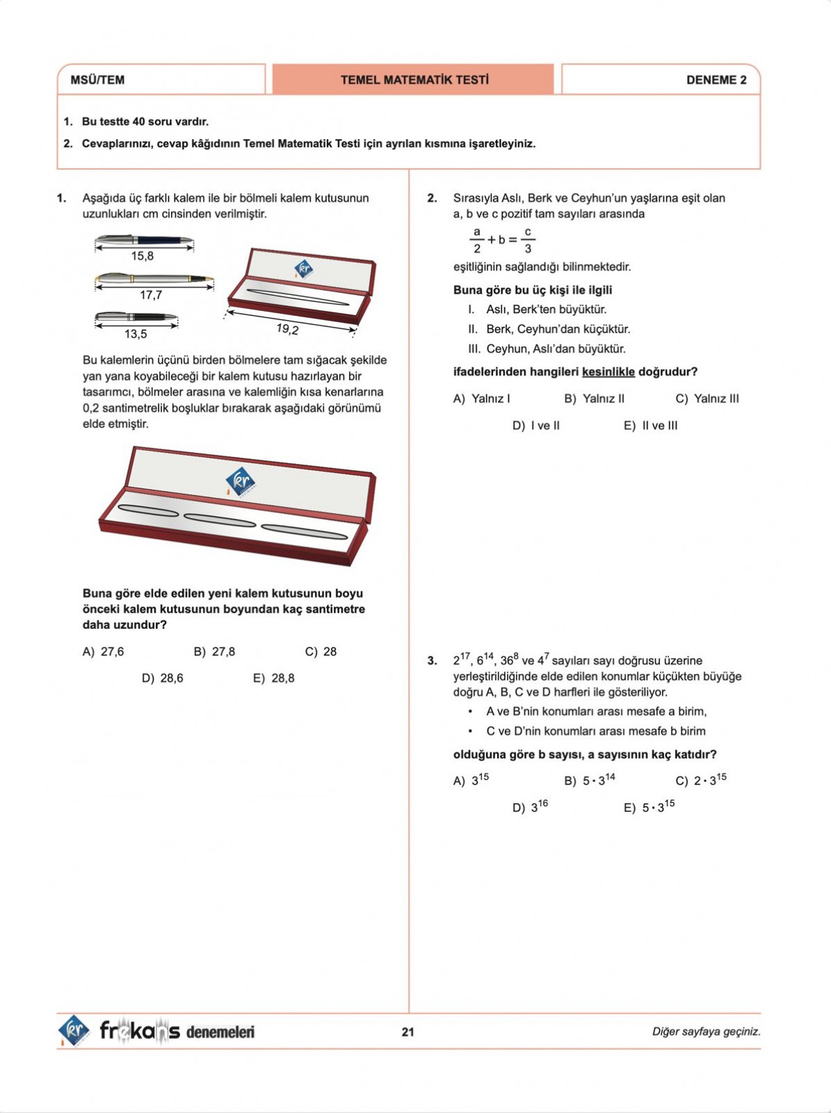 MSÜ 5'li Frekans Denemeleri KR Akademi Yayınları MSÜ 5'li Frekans Denemeleri KR Akademi Yayınları