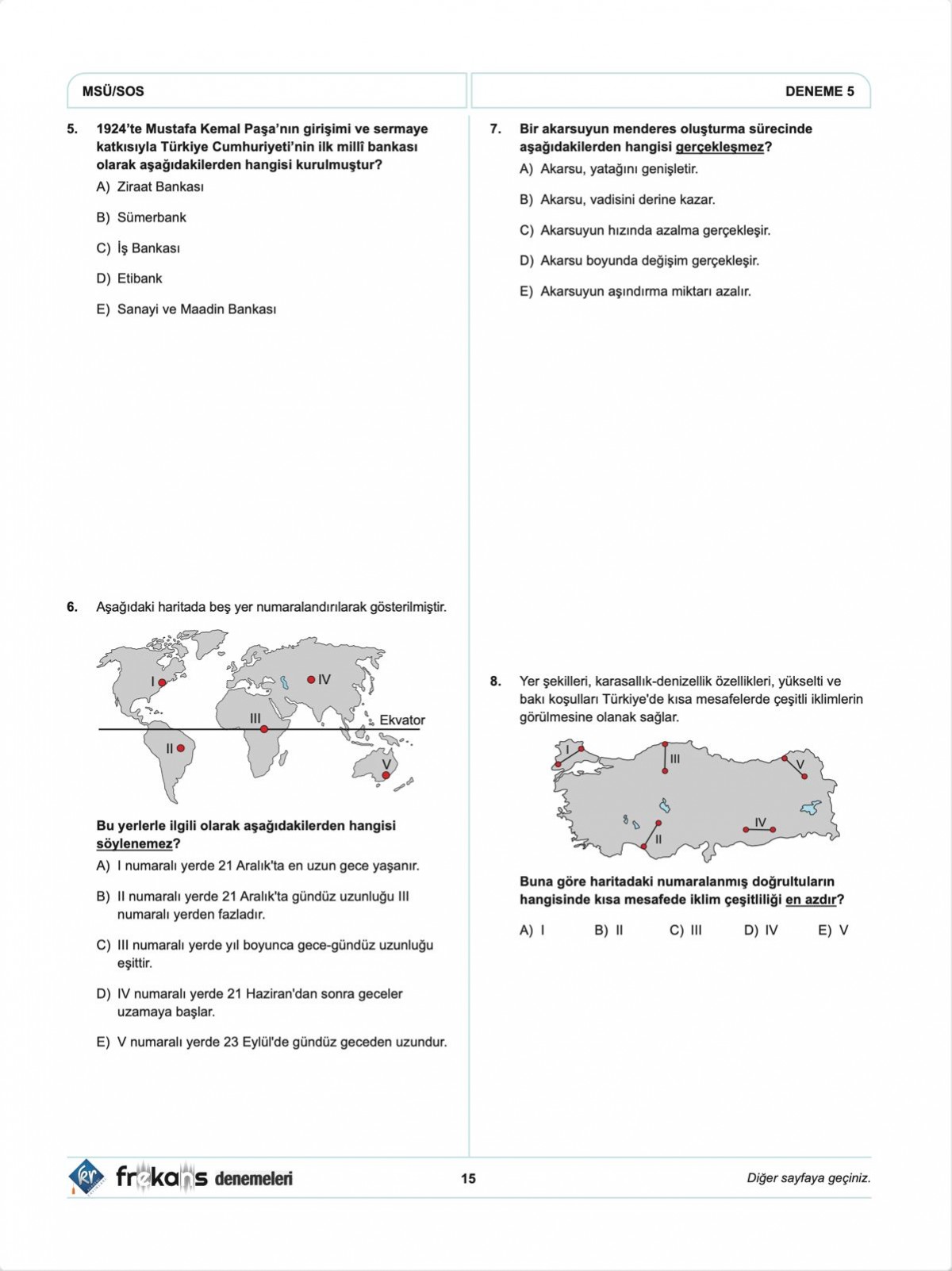 MSÜ 5'li Frekans Denemeleri KR Akademi Yayınları MSÜ 5'li Frekans Denemeleri KR Akademi Yayınları