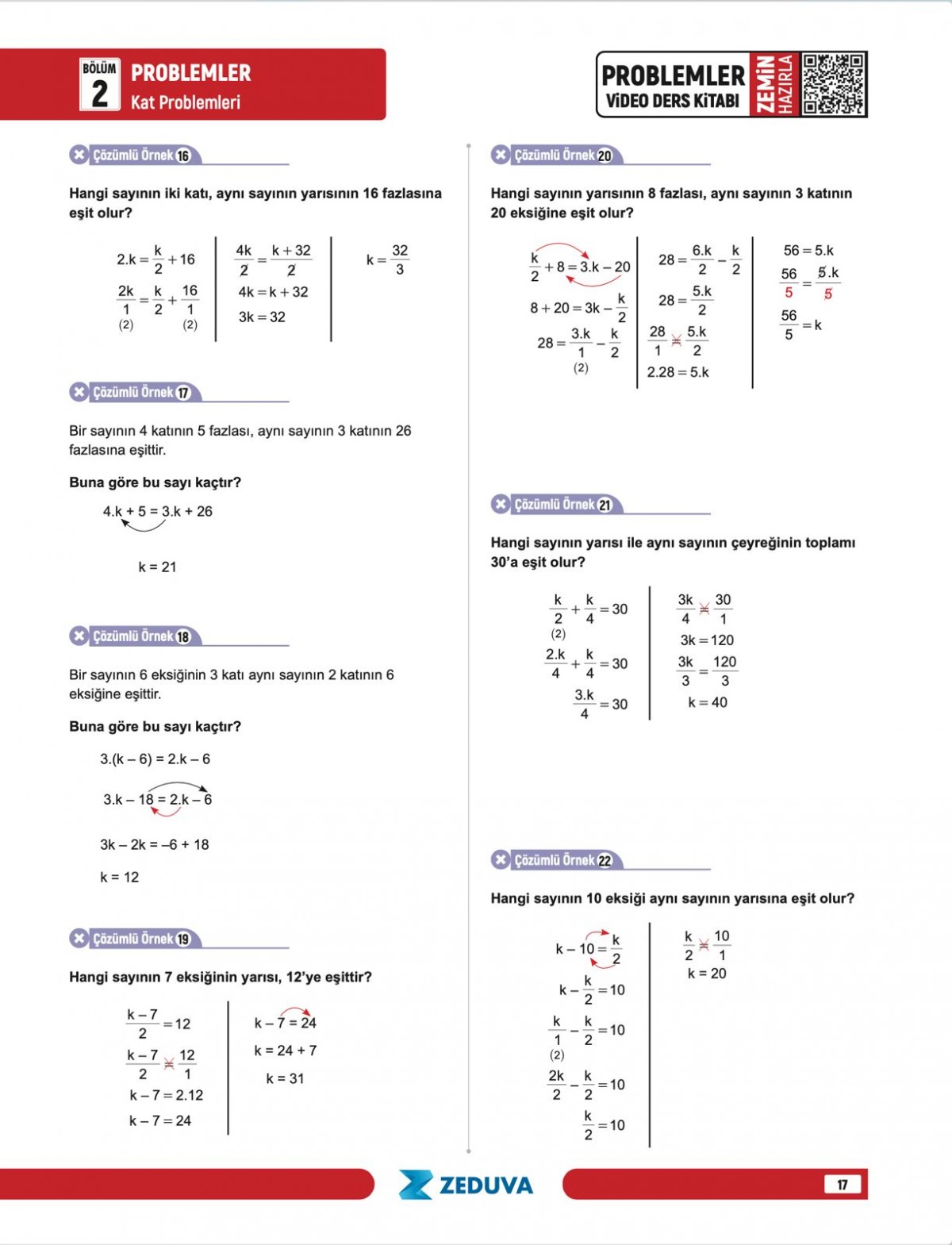 Zeduva Yayınları SML Matematik TYT KPSS AGS DGS 20 Günde Zemin Hazırla Problemler Video Ders Kitabı