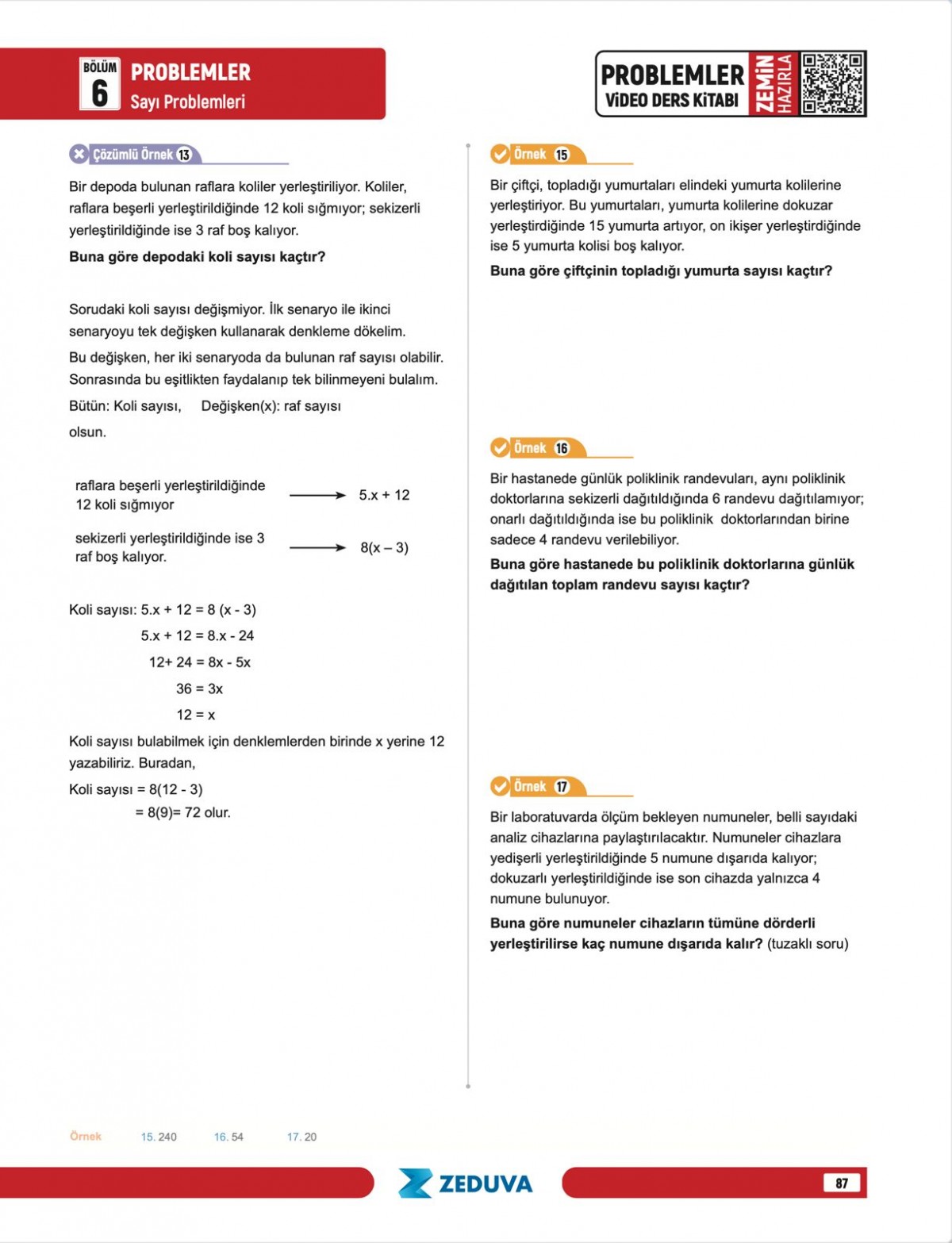 Zeduva Yayınları SML Matematik TYT KPSS AGS DGS 20 Günde Zemin Hazırla Problemler Video Ders Kitabı
