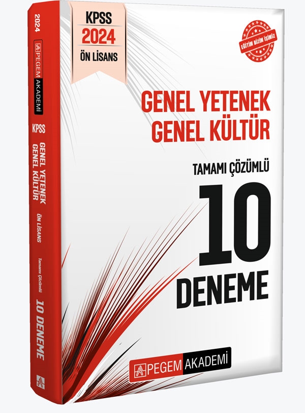 Pegem Akademi 2024 KPSS Genel Yetenek Genel Kültür Önlisans Tamamı Çözümlü 10 Deneme