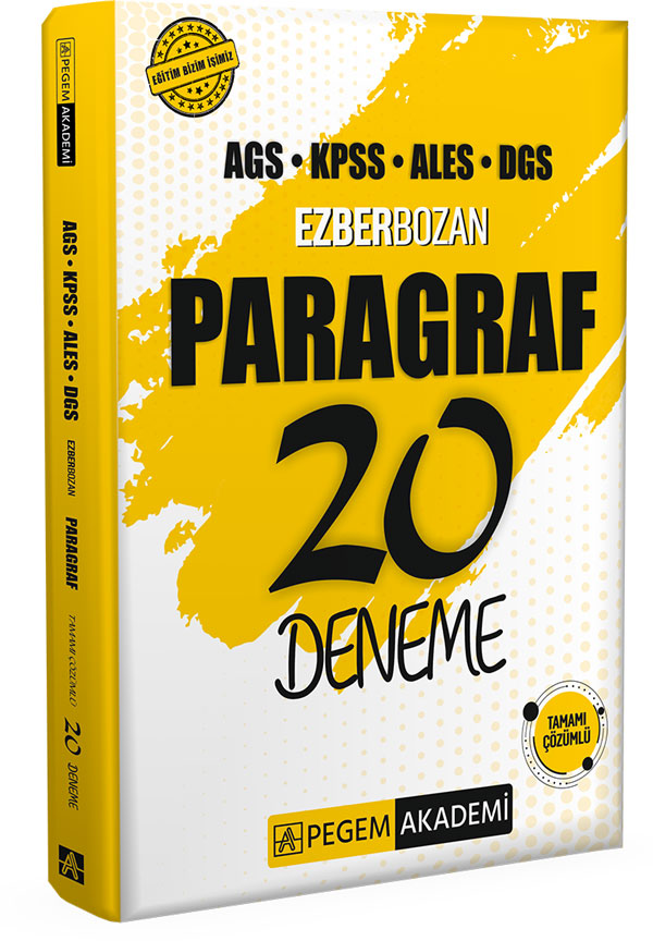 Pegem Akademi AGS KPSS ALES DGS Ezberbozan Paragraf 20 Deneme