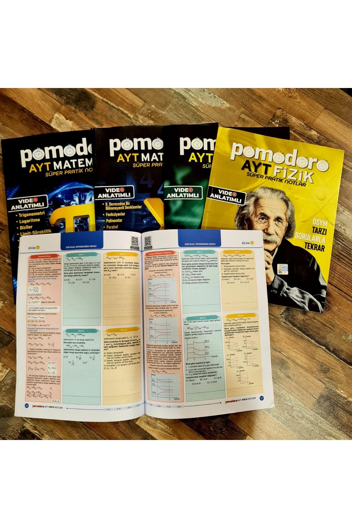 Pomodoro Yayınları AYT Matematik 1-2 Fizik Kimya Biyoloji ÖSYM Tarzı Video Anlatımlı Süper Pratik Notlar (Ciltli)