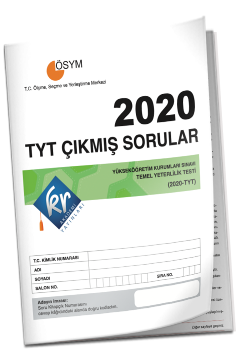 2020 TYT Çıkmış Sorular Tıpkı Basım Kitapçığı KR Akademi Yayınları