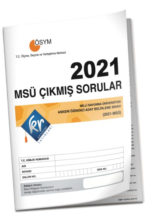 2021 MSÜ Çıkmış Sorular Tıpkı Basım Kitapçığı KR Akademi Yayınları