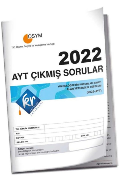 2022 AYT Çıkmış Sorular Tıpkı Basım Kitapçığı KR Akademi Yayınları