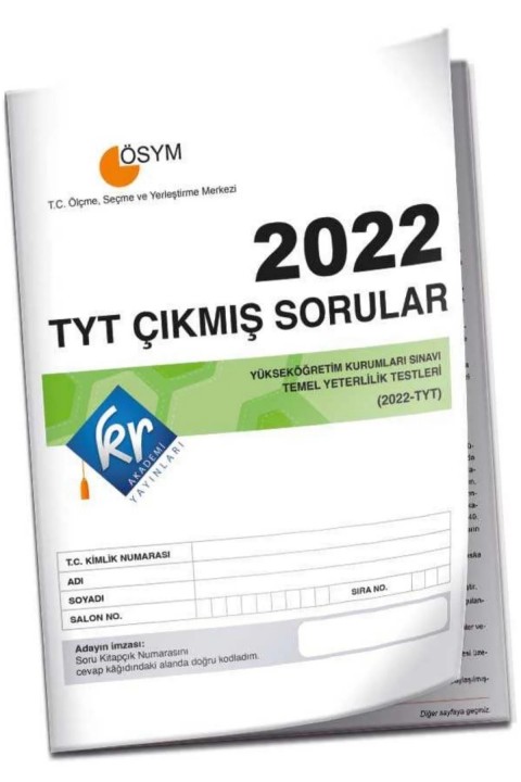 2022 TYT Çıkmış Sorular Tıpkı Basım Kitapçığı KR Akademi Yayınları