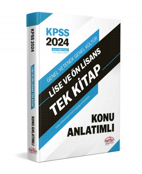 2024 KPSS Lise ve Ön Lisans Tek Kitap Konu Anlatımlı Editör Yayınları