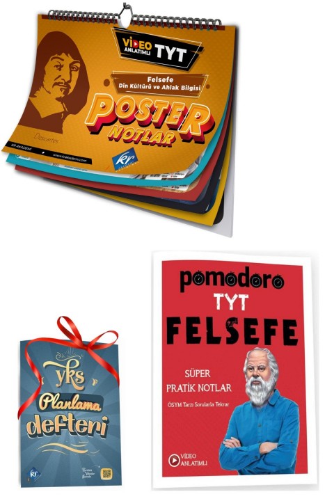 Kr Akademi Tyt Felsefe Poster Notlar Ve Tyt Felsefe Pratik Notlar Yks Planlama Hediyeli 3lü Set
