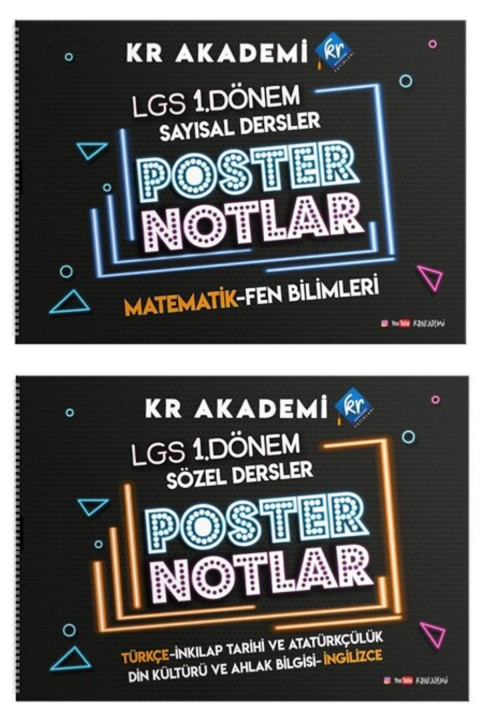 LGS 1. Dönem Poster Notlar Seti KR Akademi