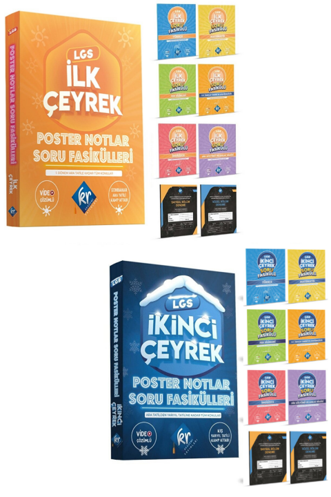 LGS Poster Notlar Ilk Çeyrek ve Ikinci Çeyrek Soru Fasikülleri Kamp Kitabı (16 Kitaplık Set) KR Akademi Yayınları