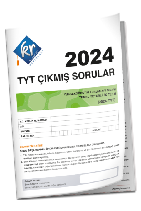 2024 TYT Çıkmış Sorular Tıpkı Basım Kitapçığı KR Akademi Yayınları